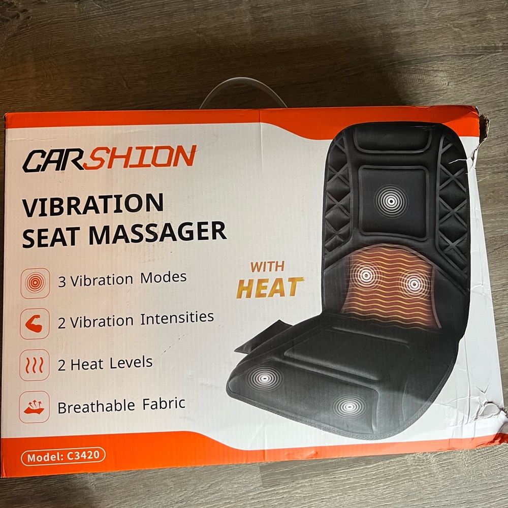 ✨ Carshion Vibration Seat Massager w/ Heat 🚗🏠 | Car & Home Use (open box)